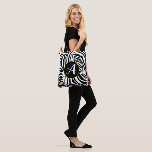 Zebra Pattern Tote Bag (Op model)