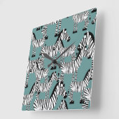 Zebra Pattern Vierkante Klok (Hoek)