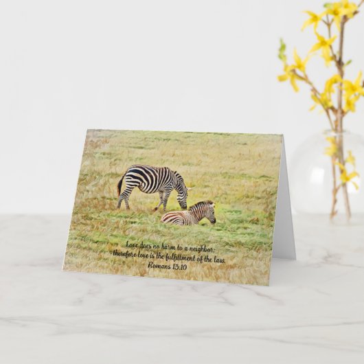 Zebra Peace Bible Verse Note Kaart (Gele Bloem)