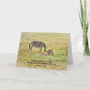 Zebra Peaceful Scene Bible Verse Kaart