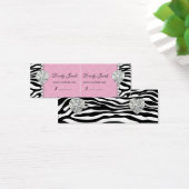 Zebra Pearl Kant Juwelen Prijs Label Roze Dubbel Mini Visitekaartjes (Bureau)