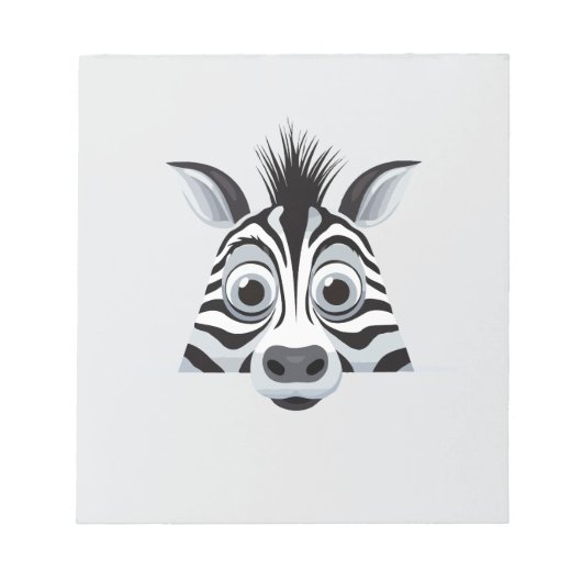 Zebra Peeking Schattigee Schattige Funny Animal Ca Notitieblok (Voorkant)