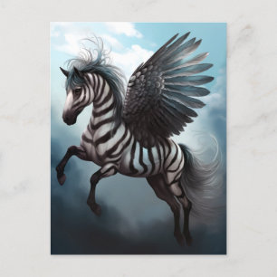 Zebra Pegasus Fantasy Art Briefkaart