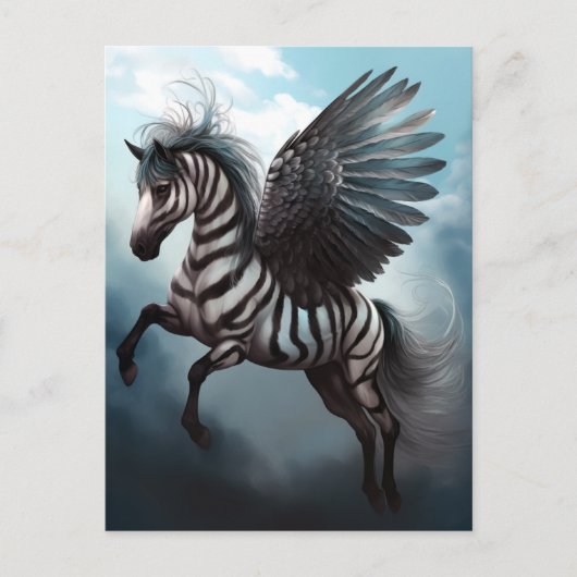 Zebra Pegasus Fantasy Art Briefkaart (Voorkant)