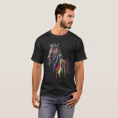 Zebra Pet Exquise Design Art aantrekkelijke kleure T-shirt (Voorkant volledig)