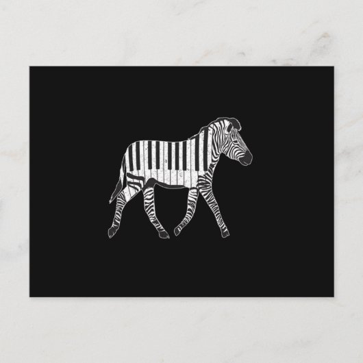 Zebra Piano Keyboards Piano Player Pianist Musicia Briefkaart (Voorkant)