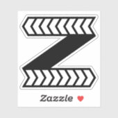Zebra Pijl stijl Letter Z Monogram Sticker (Vel)