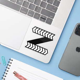 Zebra Pijl stijl Letter Z Monogram Sticker