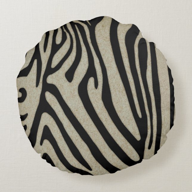 Zebra Pillow van Leslie Harlow Rond Kussen (Achterkant)