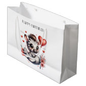 Zebra Piloot Verjaardag Groot Cadeauzakje (Voorkant Gekanteld)