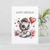 Zebra Piloot Verjaardag Kaart (Staand voorkant)