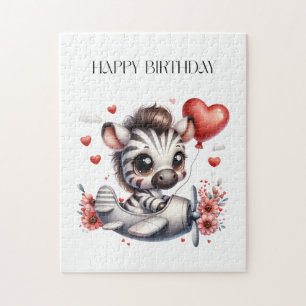 Zebra Piloot Verjaardag Legpuzzel