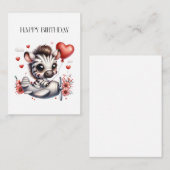 Zebra Piloot Verjaardag Notitiekaartje (Voorkant / Achterkant)