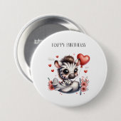 Zebra Piloot Verjaardag Ronde Button 7,6 Cm (Voorkant /achterkant)
