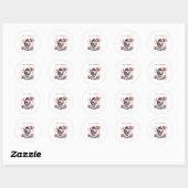 Zebra Piloot Verjaardag Ronde Sticker (Vel)