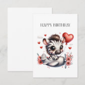 Zebra Piloot Verjaardag RSVP Kaartje (Voorkant / Achterkant)