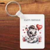 Zebra Piloot Verjaardag Sleutelhanger (Voorkant)