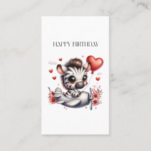 Zebra Piloot Verjaardag Visitekaartje
