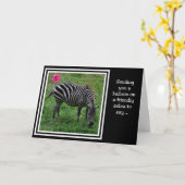 Zebra Pink 5th Verjaardag Kaart (Gele Bloem)