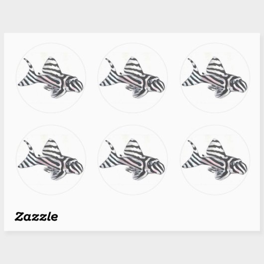 Zebra Pleco L46 Catfish Sticker (Vel)