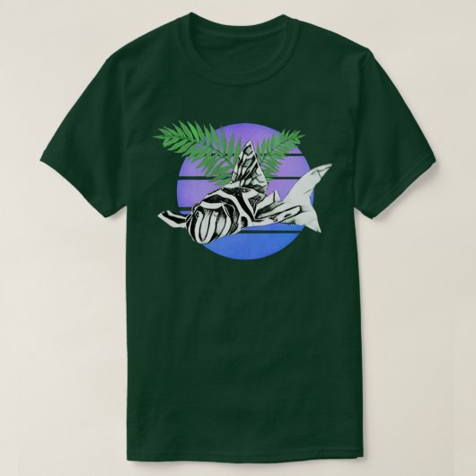 Zebra Pleco Plecostomus Sun Retro Aquarium T-shirt (Design voorkant)