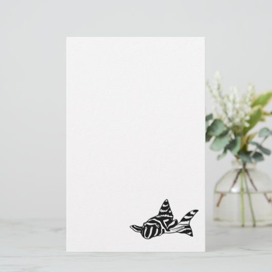 Zebra plecostomus pleco vis Briefpapier (Staand voorkant)