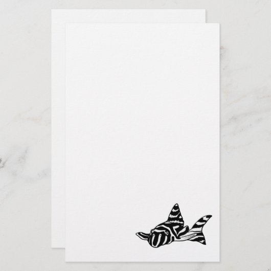 Zebra plecostomus pleco vis Briefpapier (Voorkant / Achterkant)