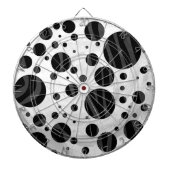 Zebra Polka Dot Black en Grey Print Dartbord (Voorkant)