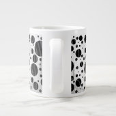 Zebra Polka Dot Black en Grey Print Grote Koffiekop (Achterkant)