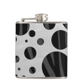 Zebra Polka Dot Black en Grey Print Heupfles (Voorkant)