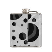Zebra Polka Dot Black en Grey Print Heupfles (Achterkant)