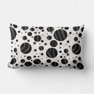 Zebra Polka Dot Black en Grey Print Kussen