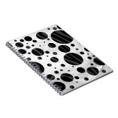 Zebra Polka Dot Black en Grey Print Notitieboek (Rechterzijde)
