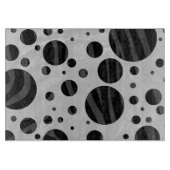 Zebra Polka Dot Black en Grey Print Snijplank (Voorkant)
