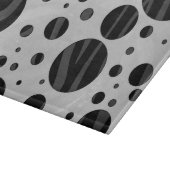 Zebra Polka Dot Black en Grey Print Snijplank (Hoek)