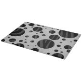 Zebra Polka Dot Black en Grey Print Snijplank (Hoek)