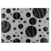 Zebra Polka Dot Black en Grey Print Snijplank (Voorkant)