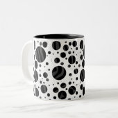Zebra Polka Dot Black en Grey Print Tweekleurige Koffiemok (Voorkant links)