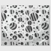 Zebra Polka Dot Black en Light Grey Cadeaupapier (Vlak)