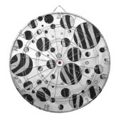 Zebra Polka Dot Black en Light Grey Dartbord (Voorkant)