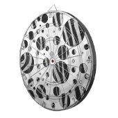 Zebra Polka Dot Black en Light Grey Dartbord (Voorkant Rechts)