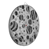 Zebra Polka Dot Black en Light Grey Dartbord (Voorkant Links)