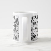 Zebra Polka Dot Black en Light Grey Grote Koffiekop (Achterkant)