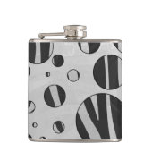 Zebra Polka Dot Black en Light Grey Heupfles (Voorkant)