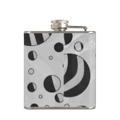 Zebra Polka Dot Black en Light Grey Heupfles (Achterkant)