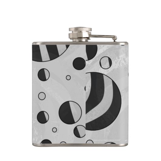 Zebra Polka Dot Black en Light Grey Heupfles (Achterkant)