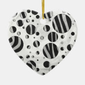 Zebra Polka Dot Black en Light Grey Keramisch Ornament (Voorkant)