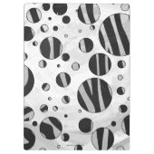 Zebra Polka Dot Black en Light Grey Klembord (Achterkant)