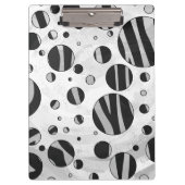 Zebra Polka Dot Black en Light Grey Klembord (Voorkant)