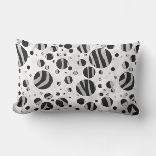 Zebra Polka Dot Black en Light Grey Kussen